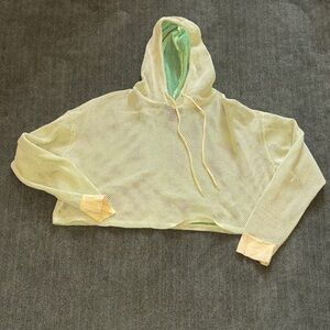 Mesh Hooded Sweatshirt in Yellow and Green